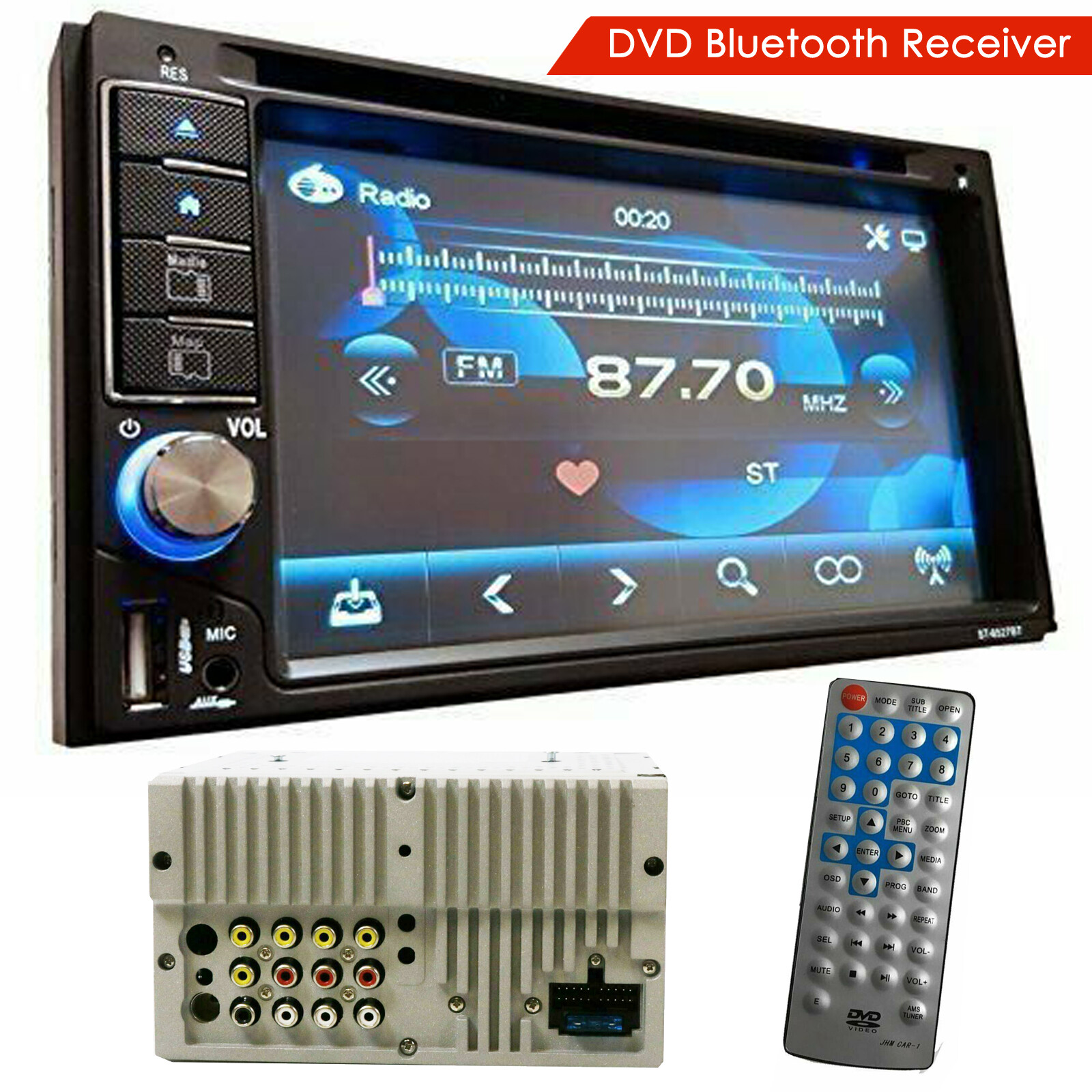 SoundXtreme 2 Din DVD Bluetooth Receiver with DVD/CD/MP3/FM/USB/SD ST-6527BT 2nd