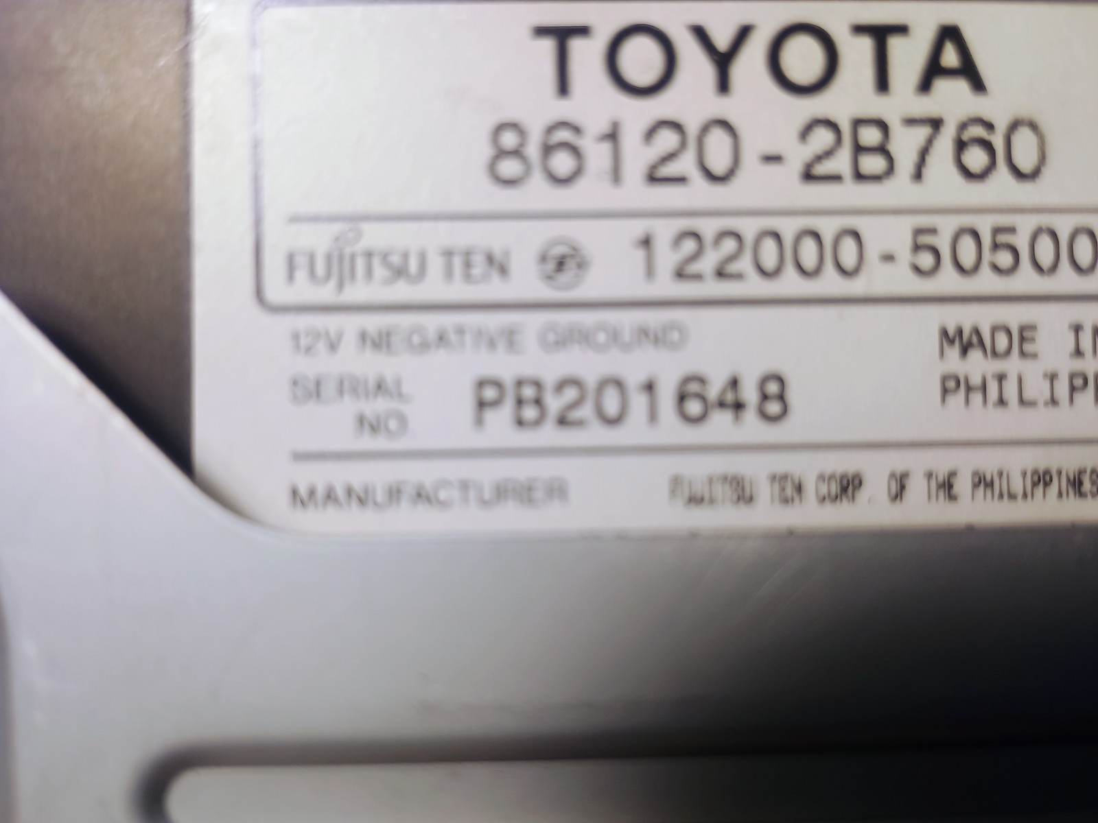 Toyota 86120-2B760 OEM Car Audio In-Dash Unit AM/FM Cassette CD Player