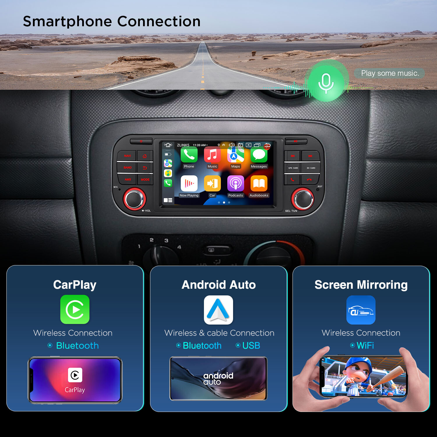 Android 13 8Core 5″ Car GPS Radio Stereo 4G LTE For Jeep Wrangler Dodge Chrysler