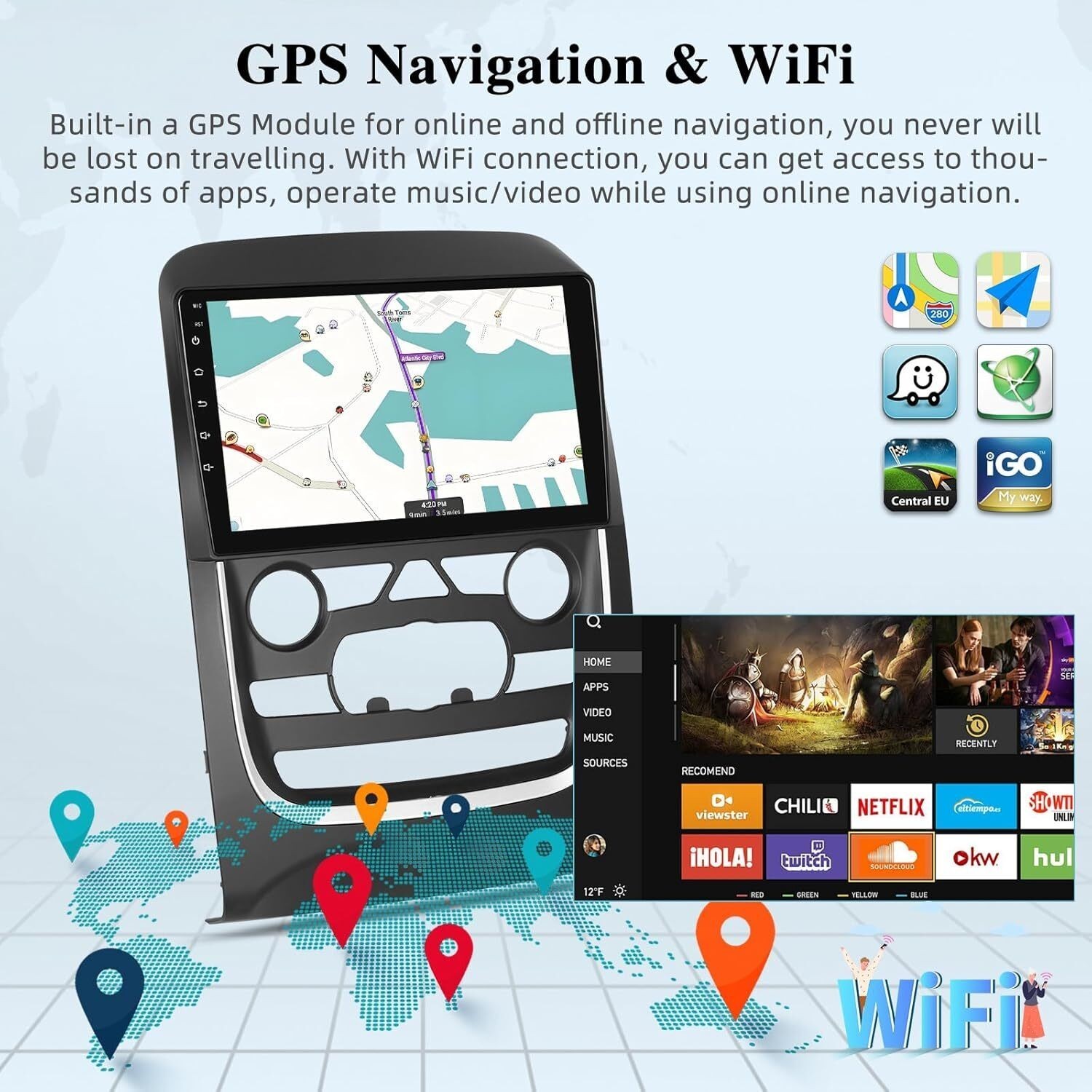 9″ 64GB Android13 Car Stereo Radio CarPlay GPS Navi For Dodge Durango 2014-2020
