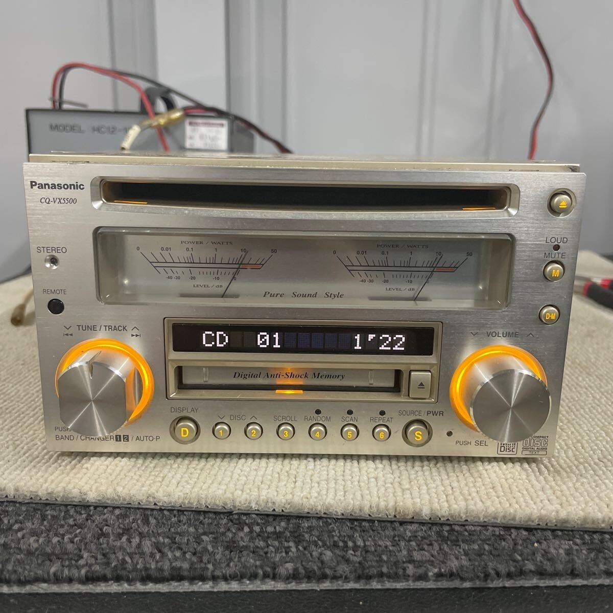 Junk Panasonic CQ-VX5500D CD MD Mini Disc Player Car Audio Silver Japan
