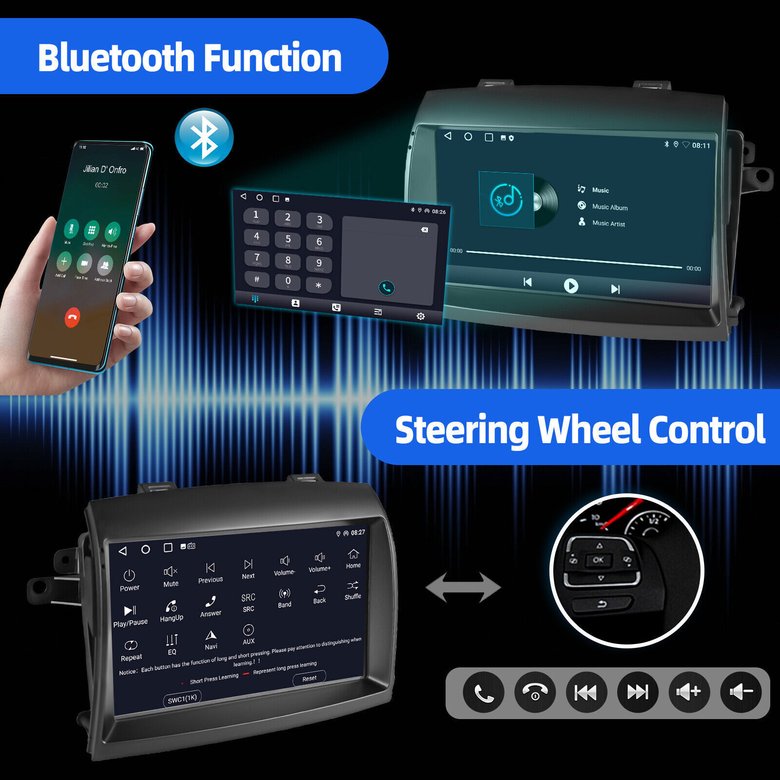 Apple Carplay Car Radio Stereo GPS WIFI For Toyota Sienna 2004-2010 Android 15.0