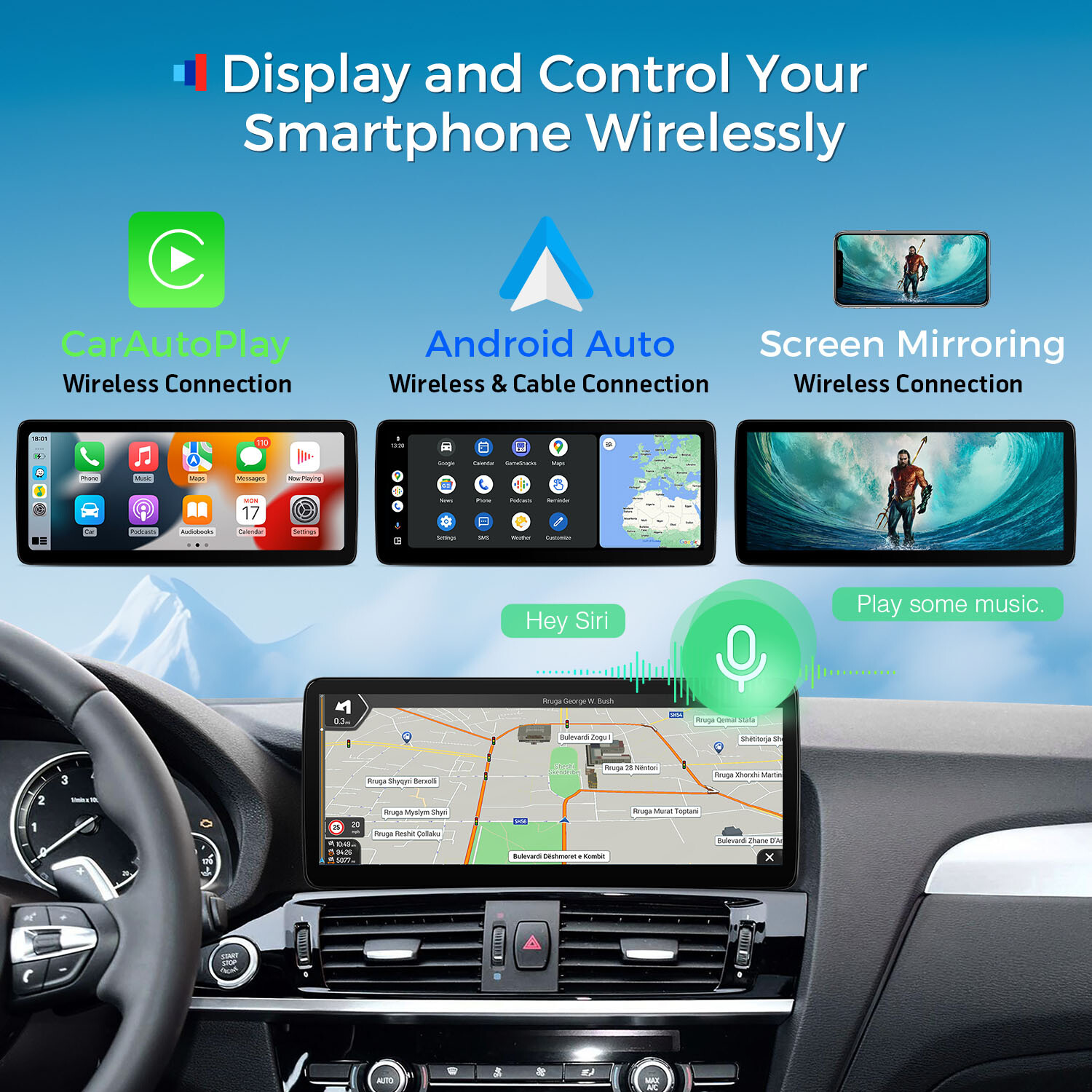 8-Core Android 14 4+64GB Car Play Stereo GPS Navi WIFI For BMW X3 F25 X4 F26 EVO