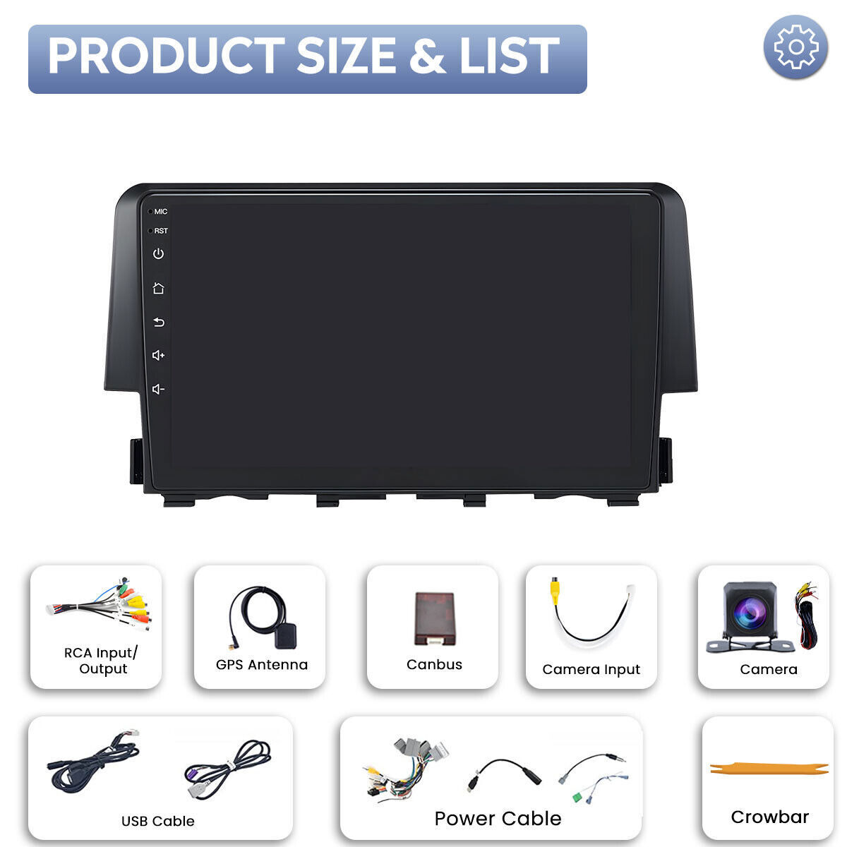 Apple Carplay For 2016-2020 Honda Civic Car Stereo Android 12.0 Radio GPS WIFI