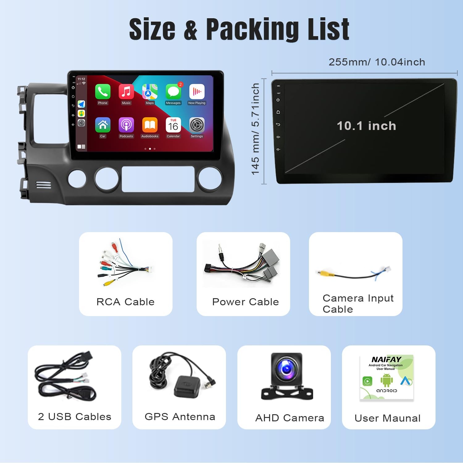 Naifay Car Radio For Honda Civic 2006 2007 2008 2009 2010 2011 Wifi Gps