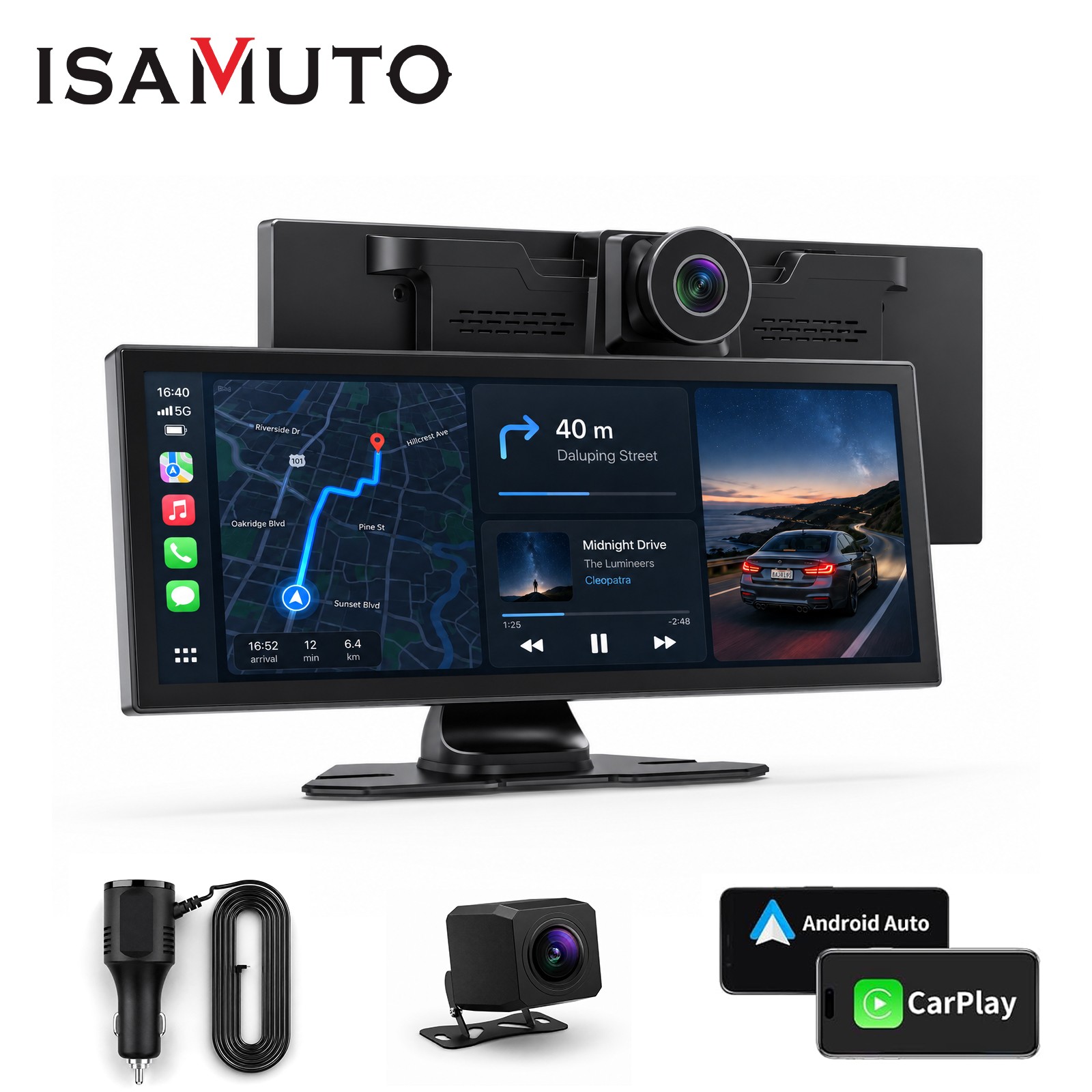 4K 1920P Car Stereo Wireless Apple CarPlay Android Auto AI Voice Control