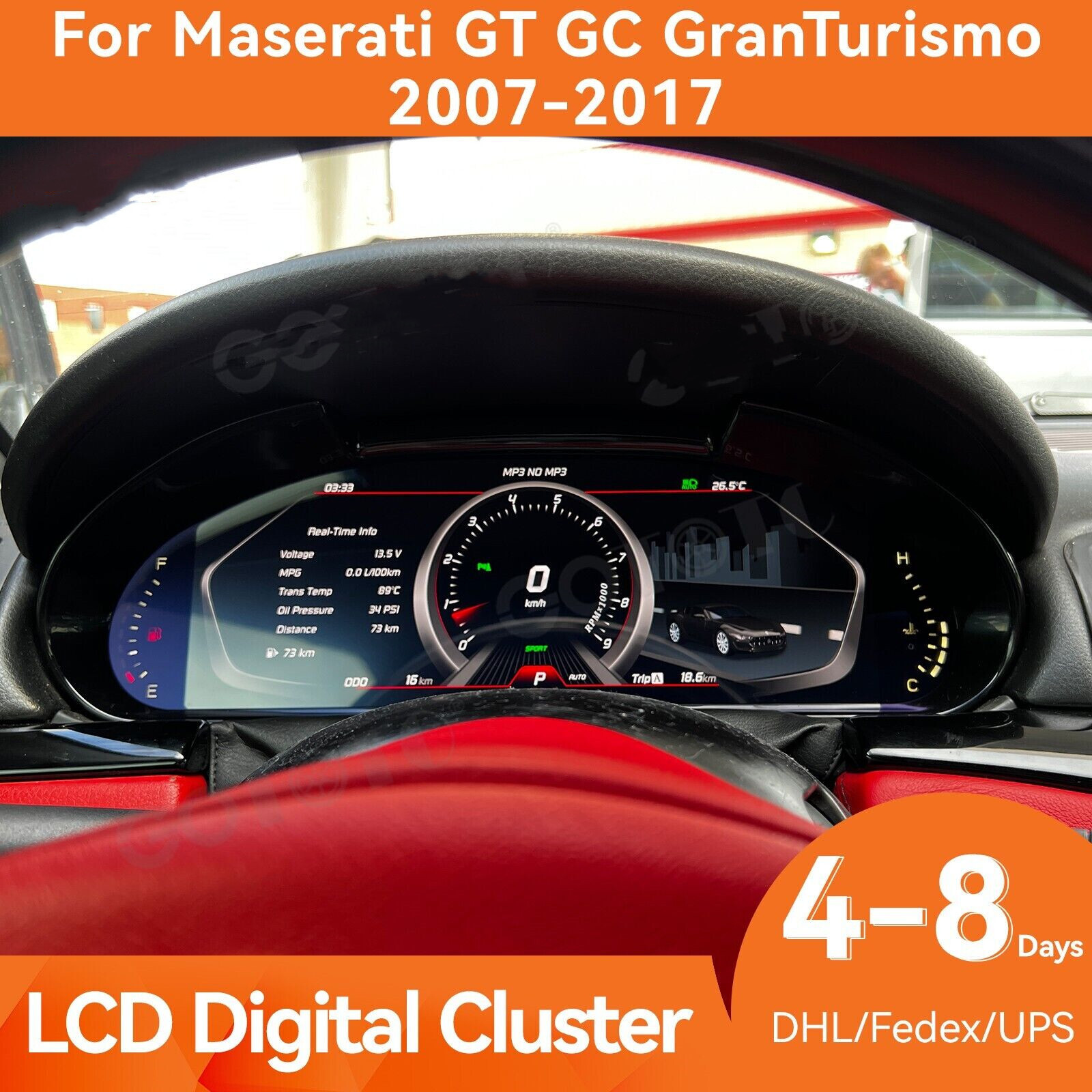 Digital Cluster Speedometer Instrument for Maserati GT GC GranTurismo 2007-2017