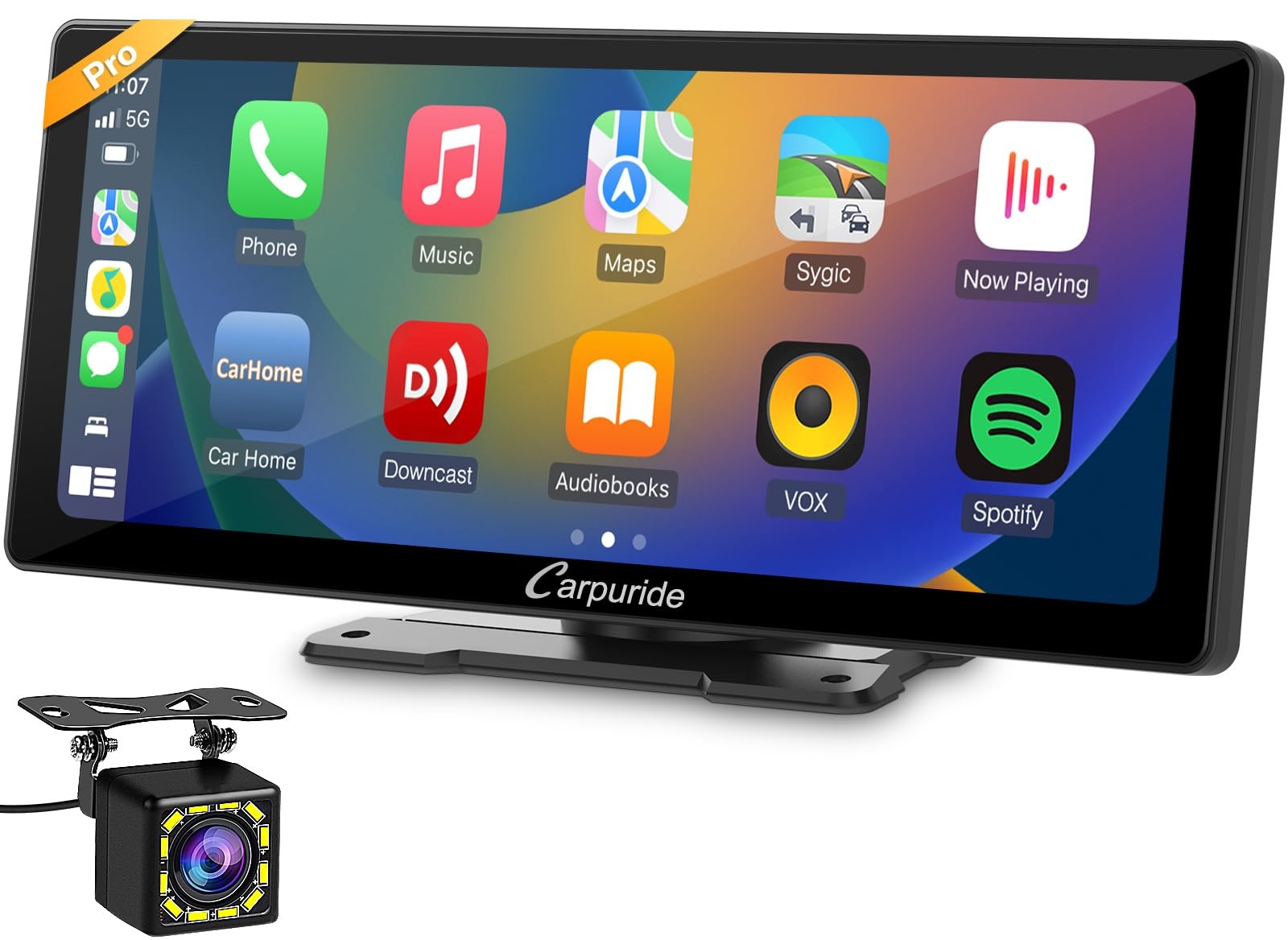 Carpuride W103 Pro 10.3″ CarPlay Android Auto Touch Screen Stereo w/Camera