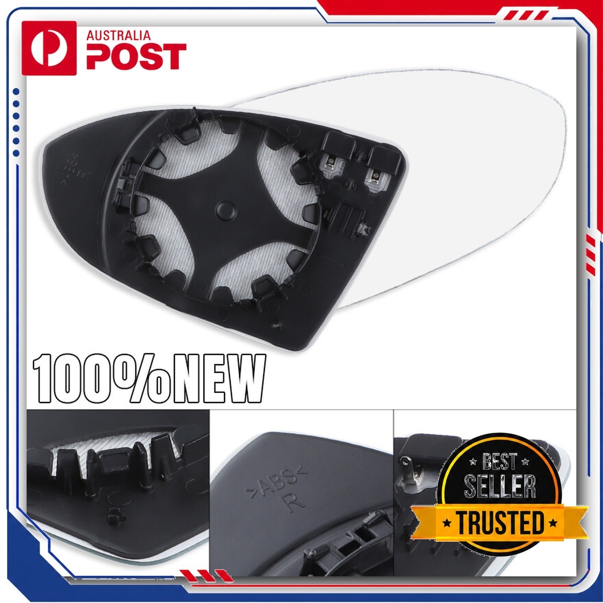 Driver Side Mirror Glass Heated Convex for VW Golf MK7 MK7.5 2013-2018