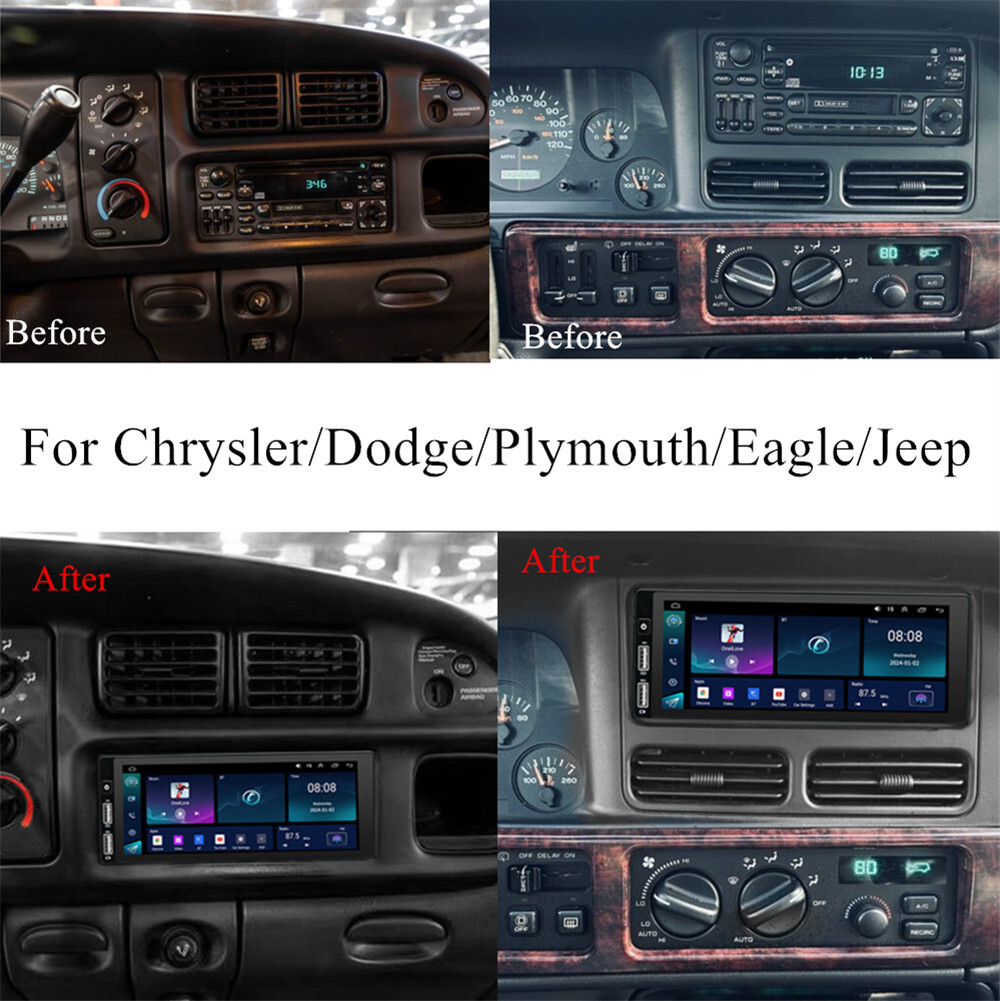 1 Din Car MP5 Player For Carplay GPS WiFi Fit For 1993-1998 Jeep Grand Cherokee
