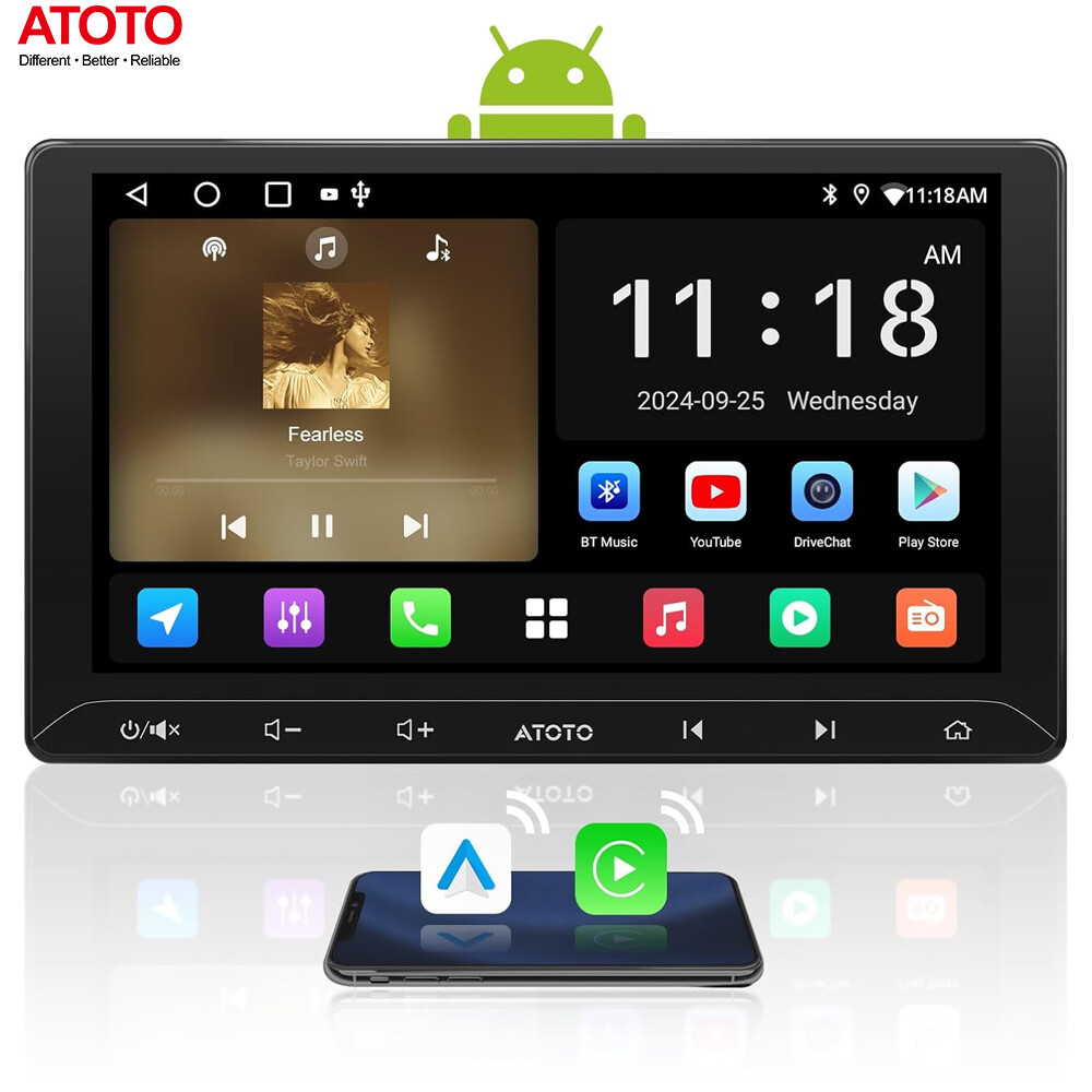 ATOTO 10.1″ 2Din ChatGPT AI Car Stereo GPS Android Radio Navi Wireless Carplay