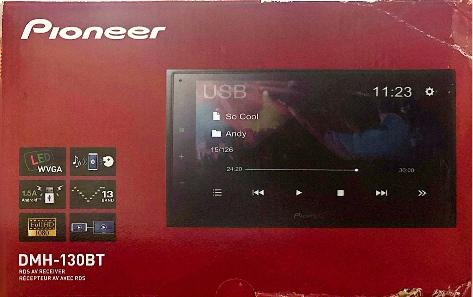 NEW Pioneer DMH-130BT 6.8″ Bluetooth Touchscreen Digital Multimedia Receiver