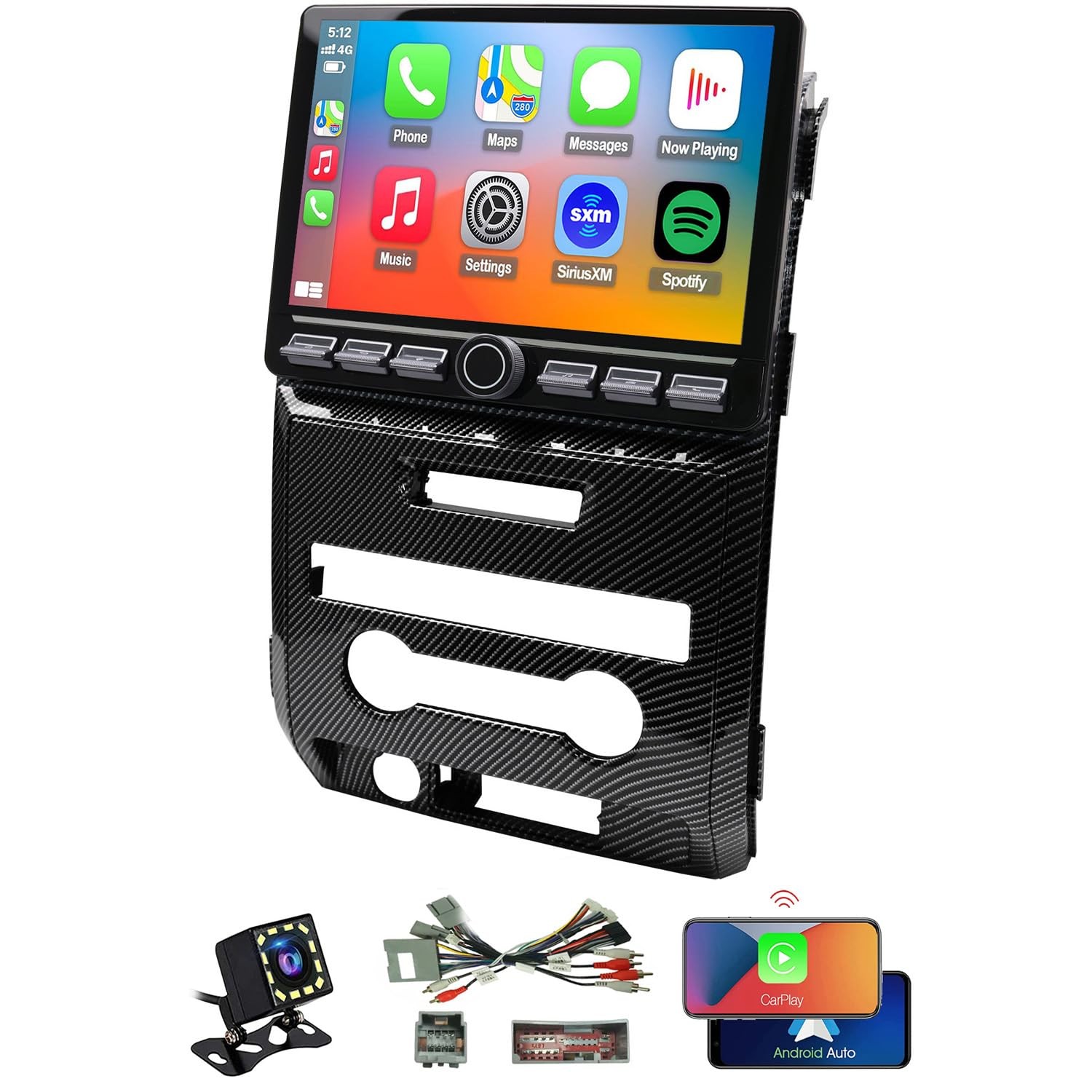 QLED Radio for Ford F150 2009 2010 2011 2012,2013 2014 STX XL Upgrade,Carbon …