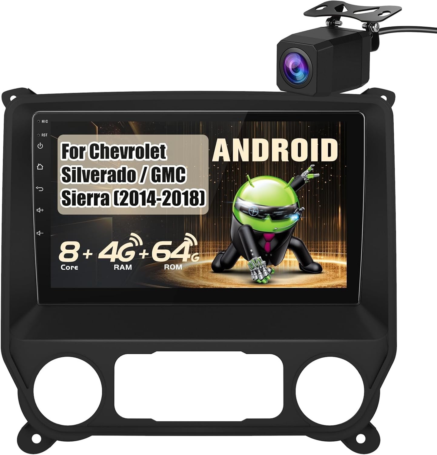 10.1″ 8Core 4+64G Android Auto Carplay for 2014-2018 Chevy Silverado GMC Sierra