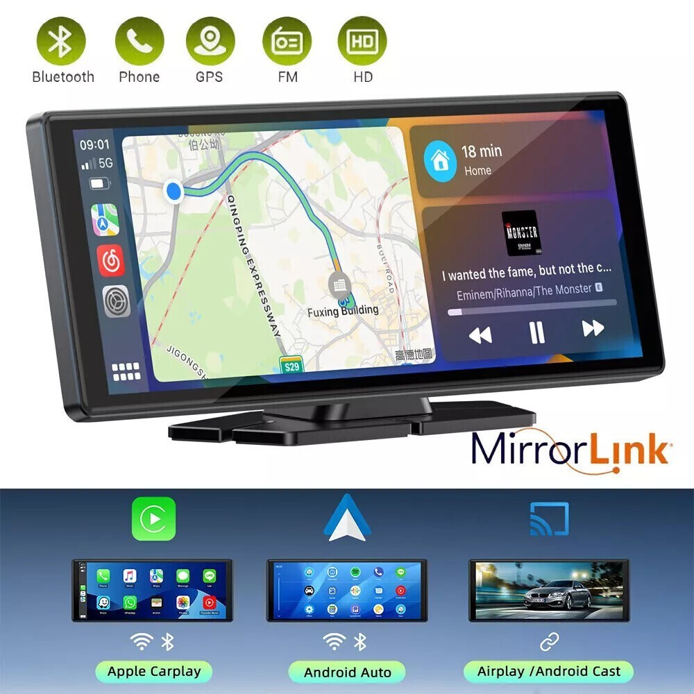 10.26″ Portable Car Stereo Wireless Apple CarPlay /Android Auto IPS Screen Radio