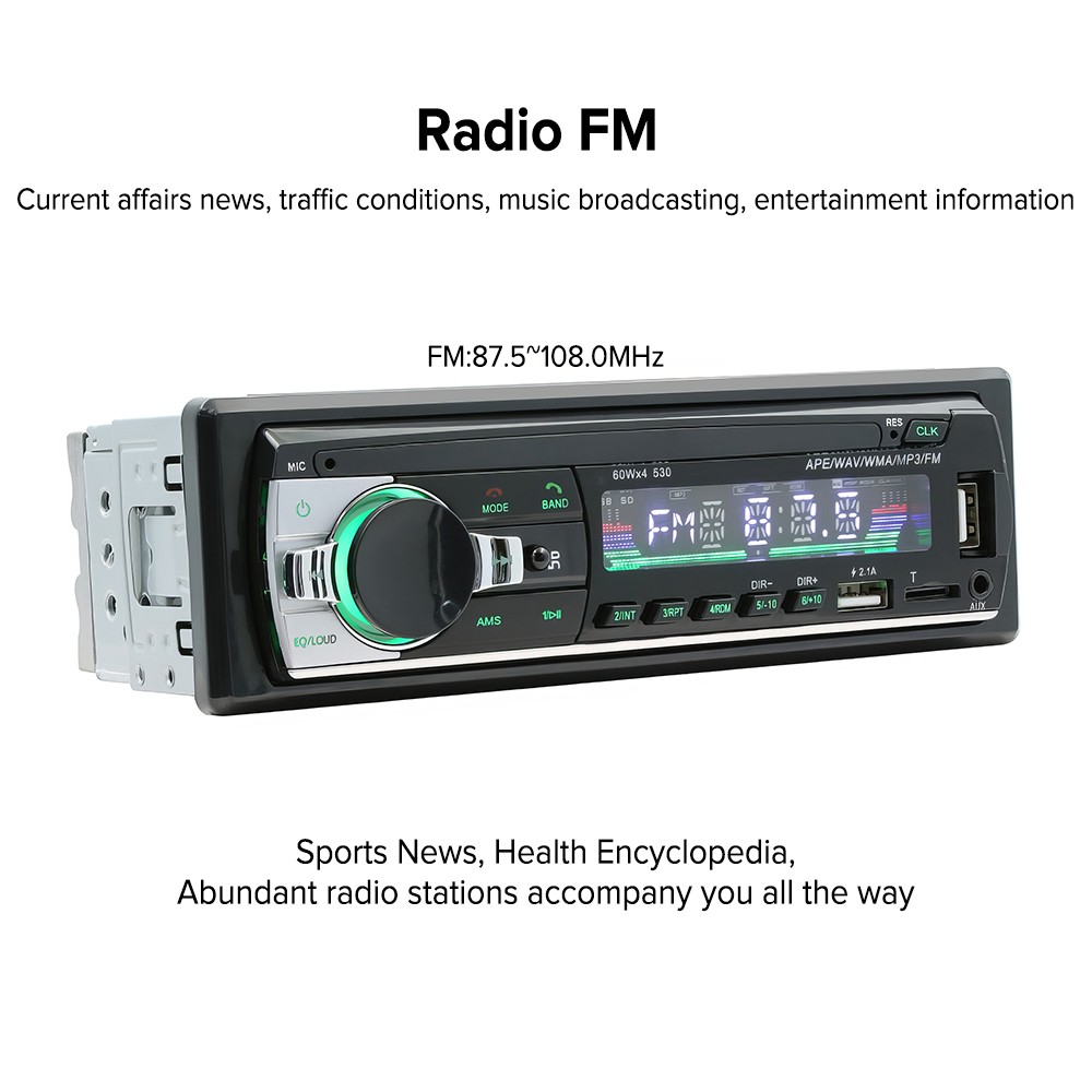 Bluetooth Car Stereo Audio In-Dash Aux Input Receiver SD USB MP3 Radio Player FM