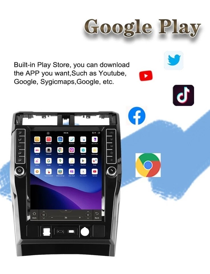 16.2″Car GPS Player For Toyota 4runner 2009-2023 Stereo Radio Navi Audio 12+256G