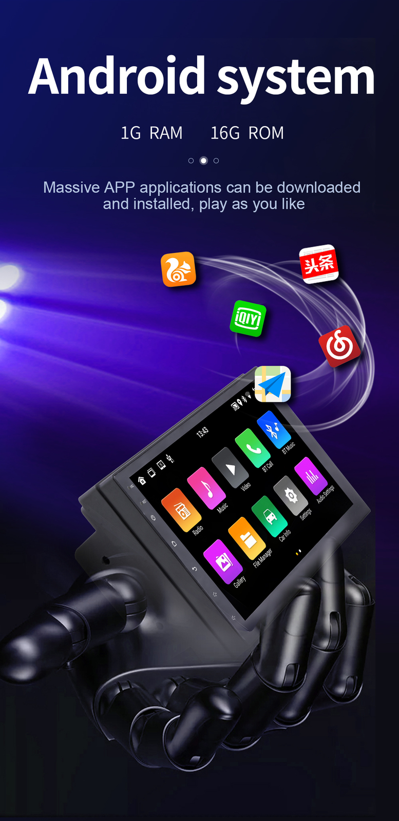 7″ Android 11 Car Radio 2Din Touch Screen 1+16GB GPS Wireless CarPlay WiFi/BT/FM