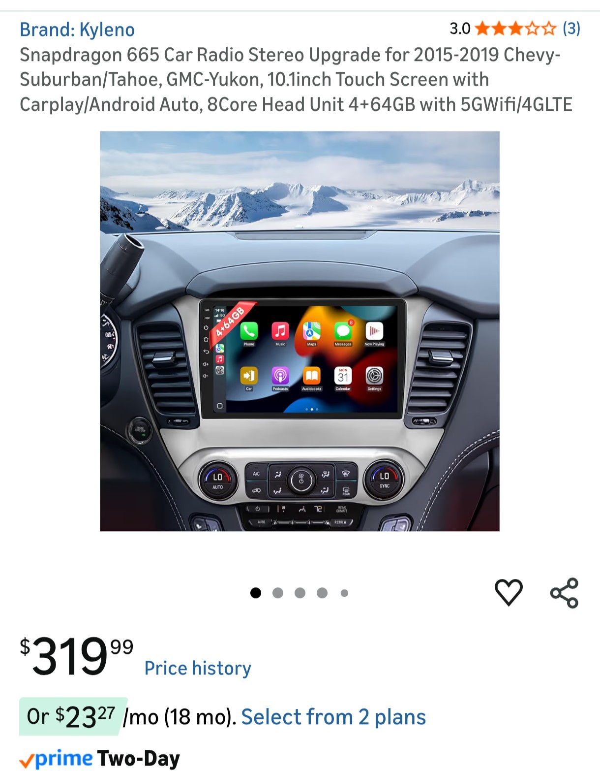 2015-2019 Chevy-Suburban/Tahoe, GMC-Yukon, 10.1″ 8-Core, 4/64GB