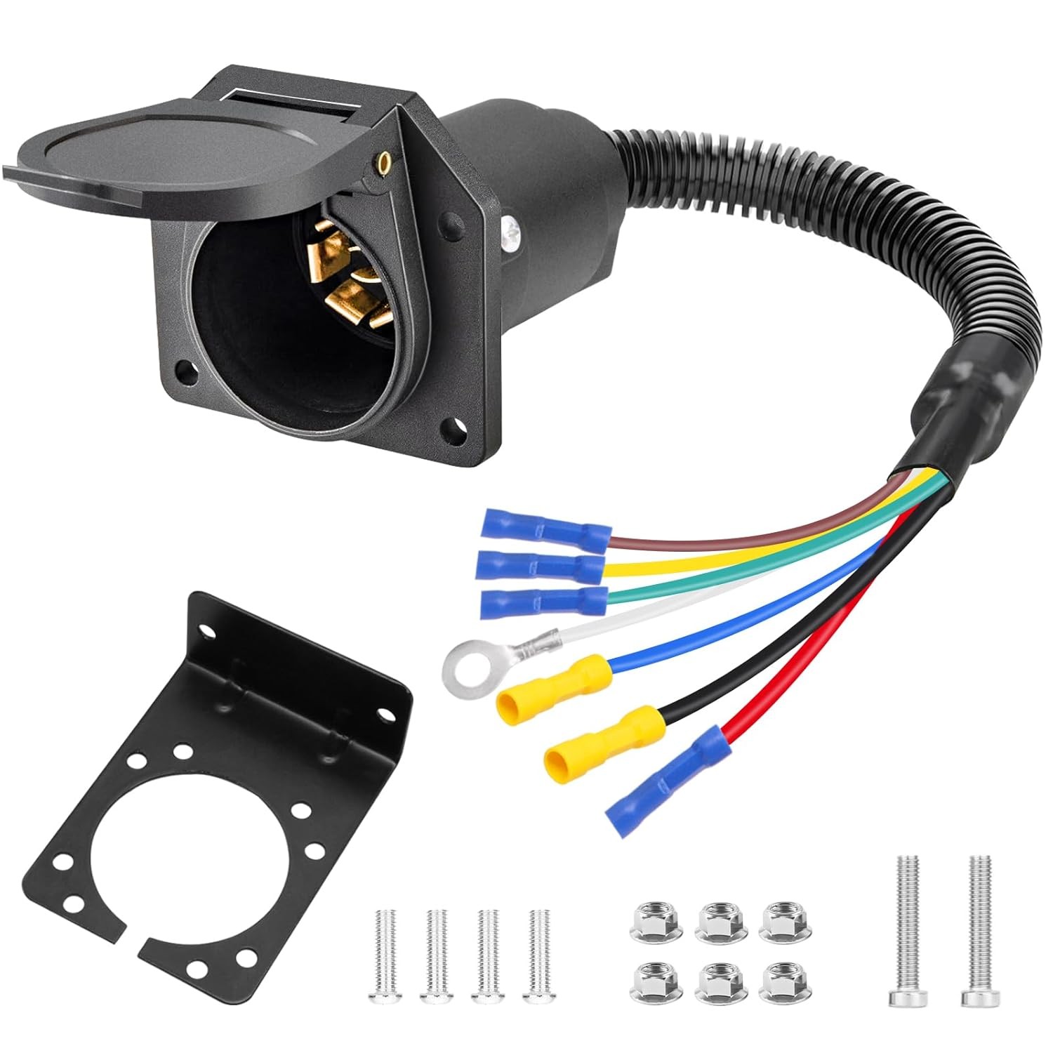 7 Pin Trailer Plug 7 Way Truck Electrical Wiring Harness Connector