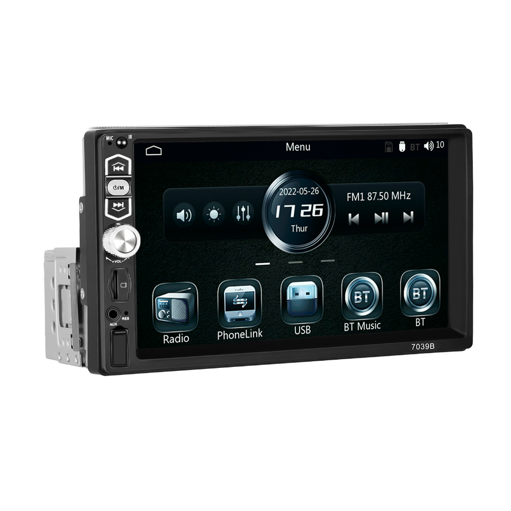 Single 1Din 7″ Touch Screen Stereo Bluetooth Radio Car Apple/Android Carplay USB