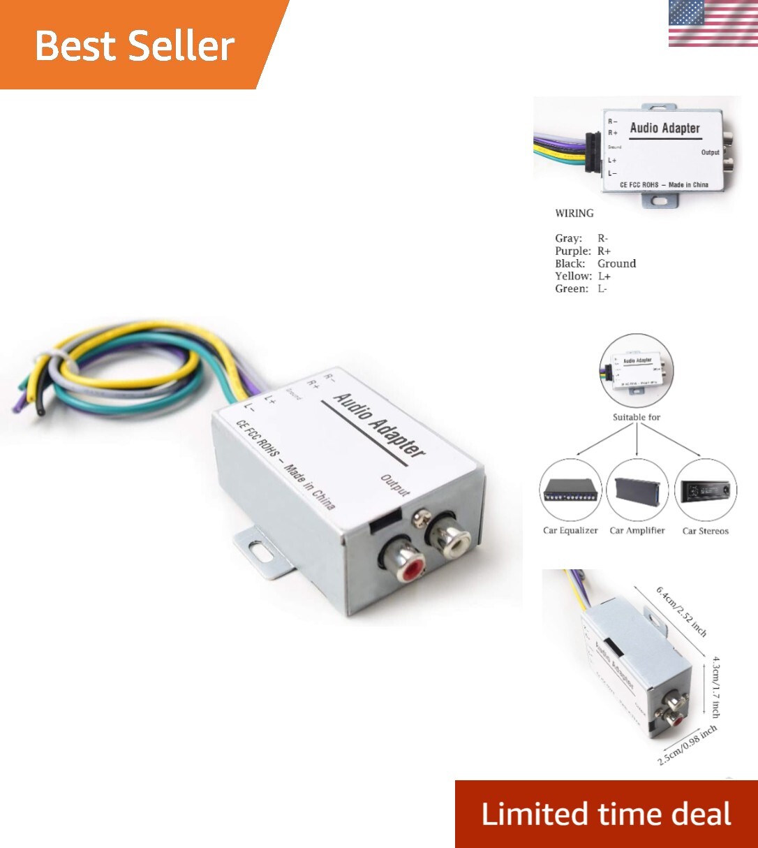 High to Low Signal Adapter for Car Stereo – Streamlined RCA Converter Solution