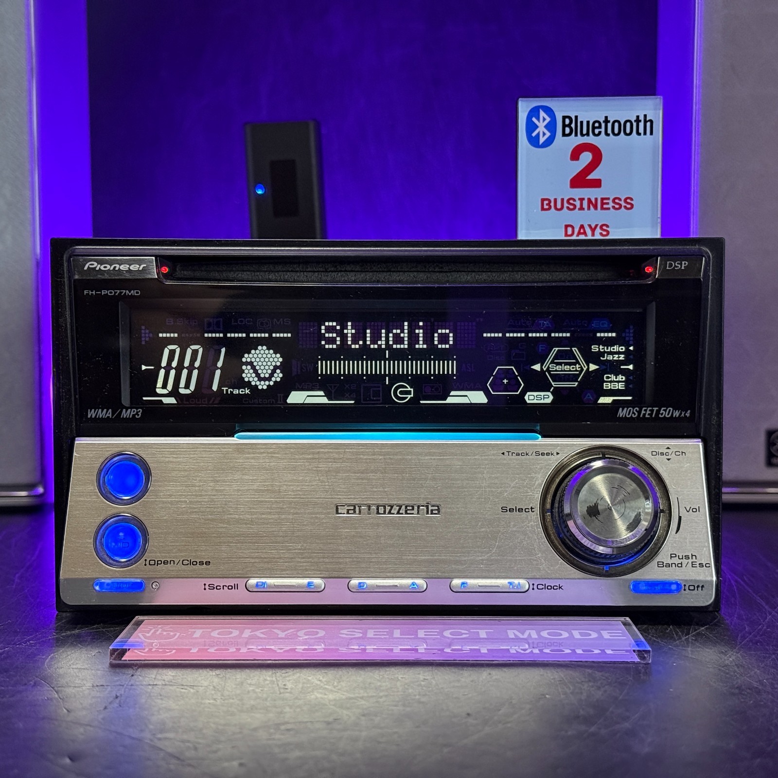 Pioneer Carrozzeria FH-P077MD 2DIN Car Audio CD MD Player Added BT JDM In Stock