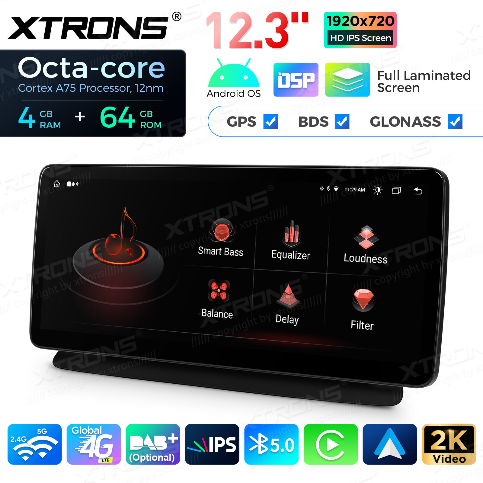 12.3″ Android 14 8-Core Car Play Stereo GPS 4G WiFi For Benz W218 C218 2014-2017
