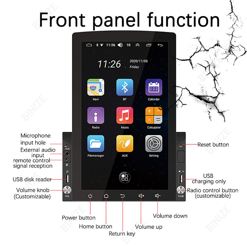 Android 13 Carplay Car Stereo GPS WiFi 10″ 2Din Vertical Screen Radio Player 32G