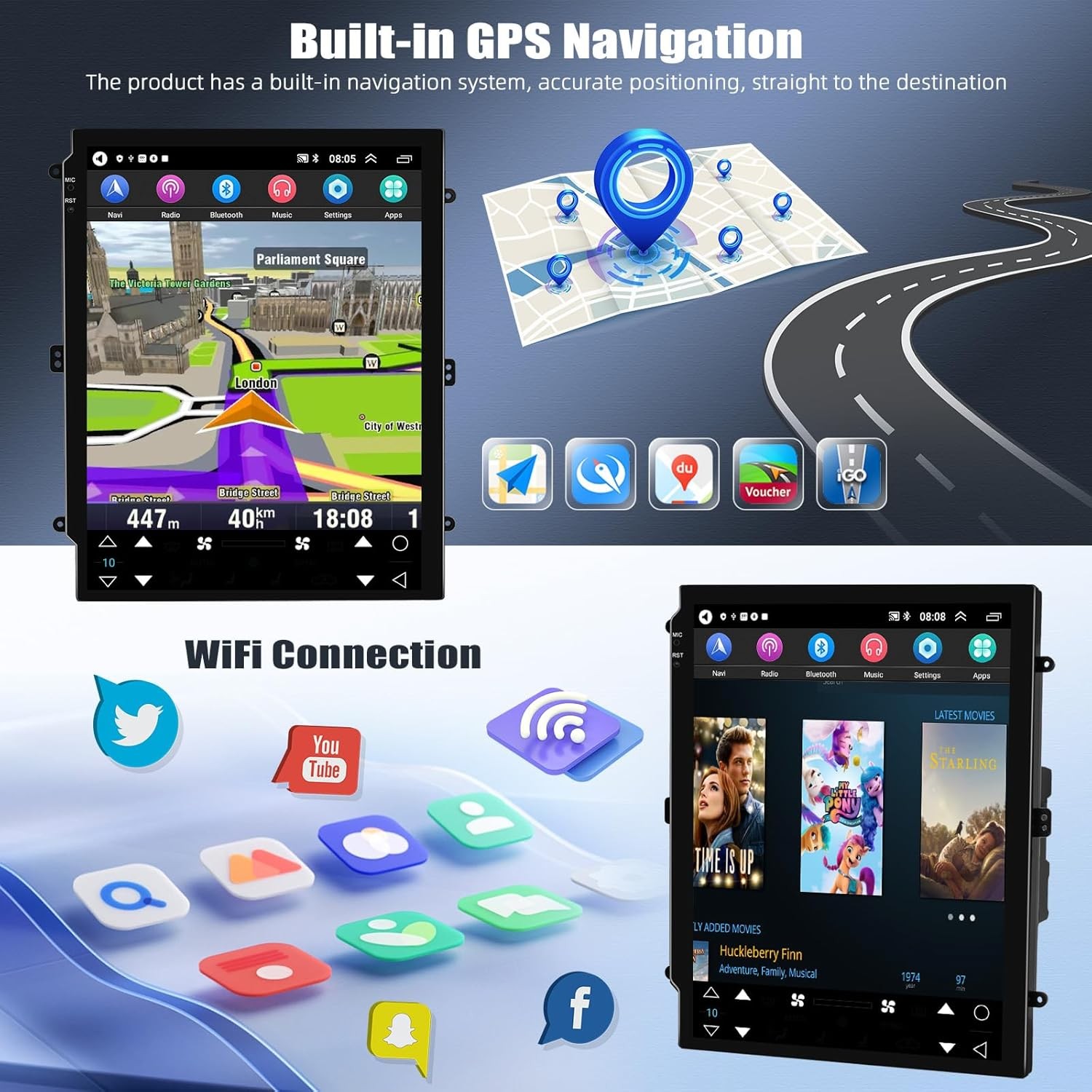 9.7″ Tesla Style FOR 2013-2019 DODGE RAM 1500 2500 3500 CARPLAY GPS RADIO STEREO
