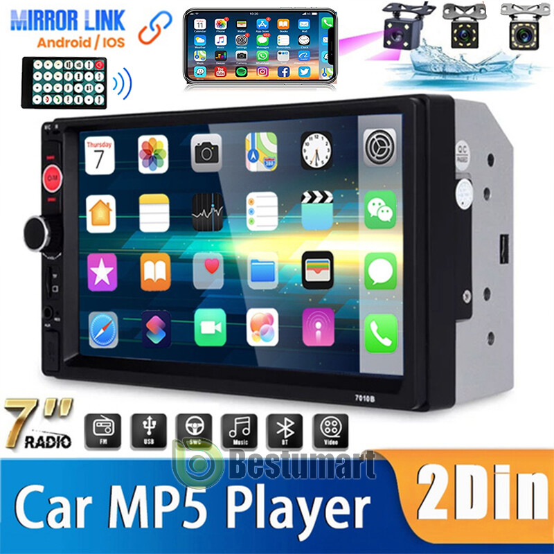 7” Double 2Din Android 12 Car Radio GPS WIFI BT Carplay Touch Screen Stereo+Cam