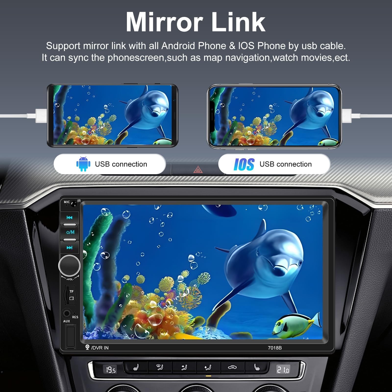 Nhopeew Double Din Car Stereo with Bluetooth and Backup Camera 7 Inch Touch S…