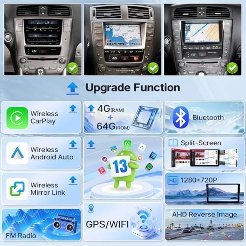 4+64G Car Radio for Lexus IS250 IS300 IS350 2006 2007 2008 2009 2010 2012,