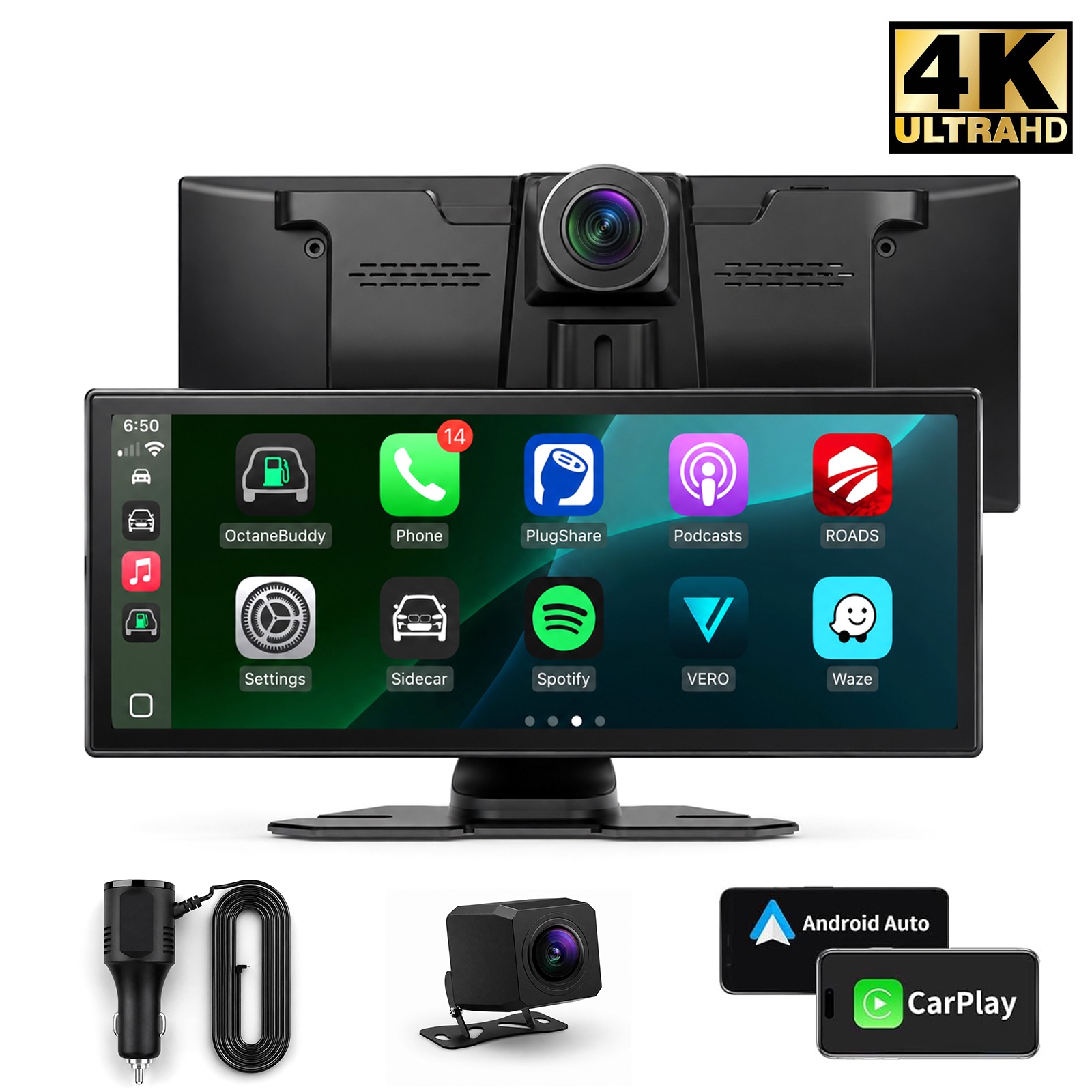 11.26″ Car Stereo Wireless Apple CarPlay Android Auto FM 1920p HD Touch Screen