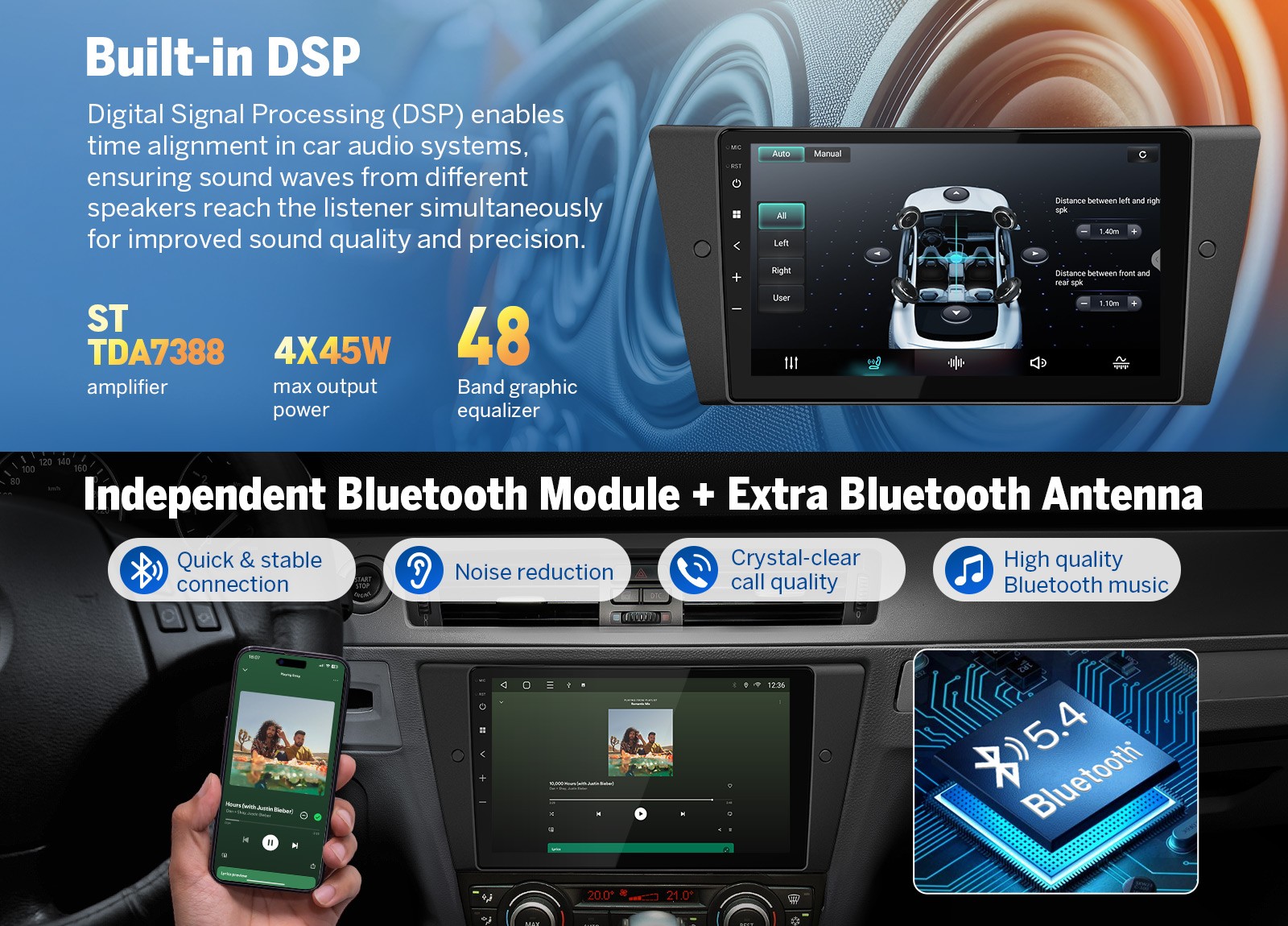 Dash 9″ IPS Head Unit Android 13 Car Stereo GPS Radio For BMW E90 320i 323i 325i