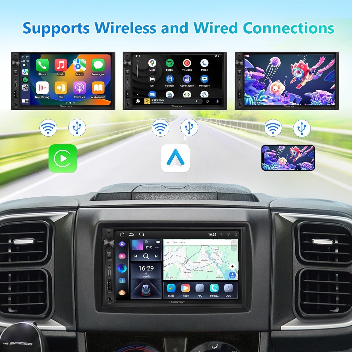 Eonon Android 13 Double Din Car Stereo 7 Inch Apple CarPlay Radio- UA13 Bx 20