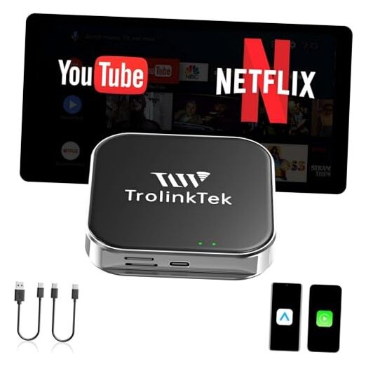 Wireless CarPlay 8 Core Auto Multimedia Video Box, 4G Cellular 4GB+64GB, Built