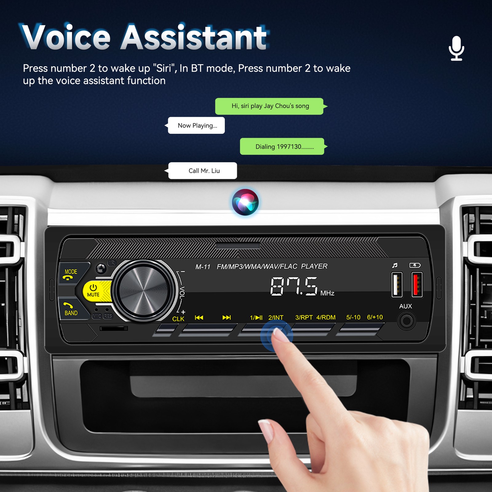 Bluetooth Vintage Car FM Radio MP3 Player USB Classic Stereo Audio Receiver AUX