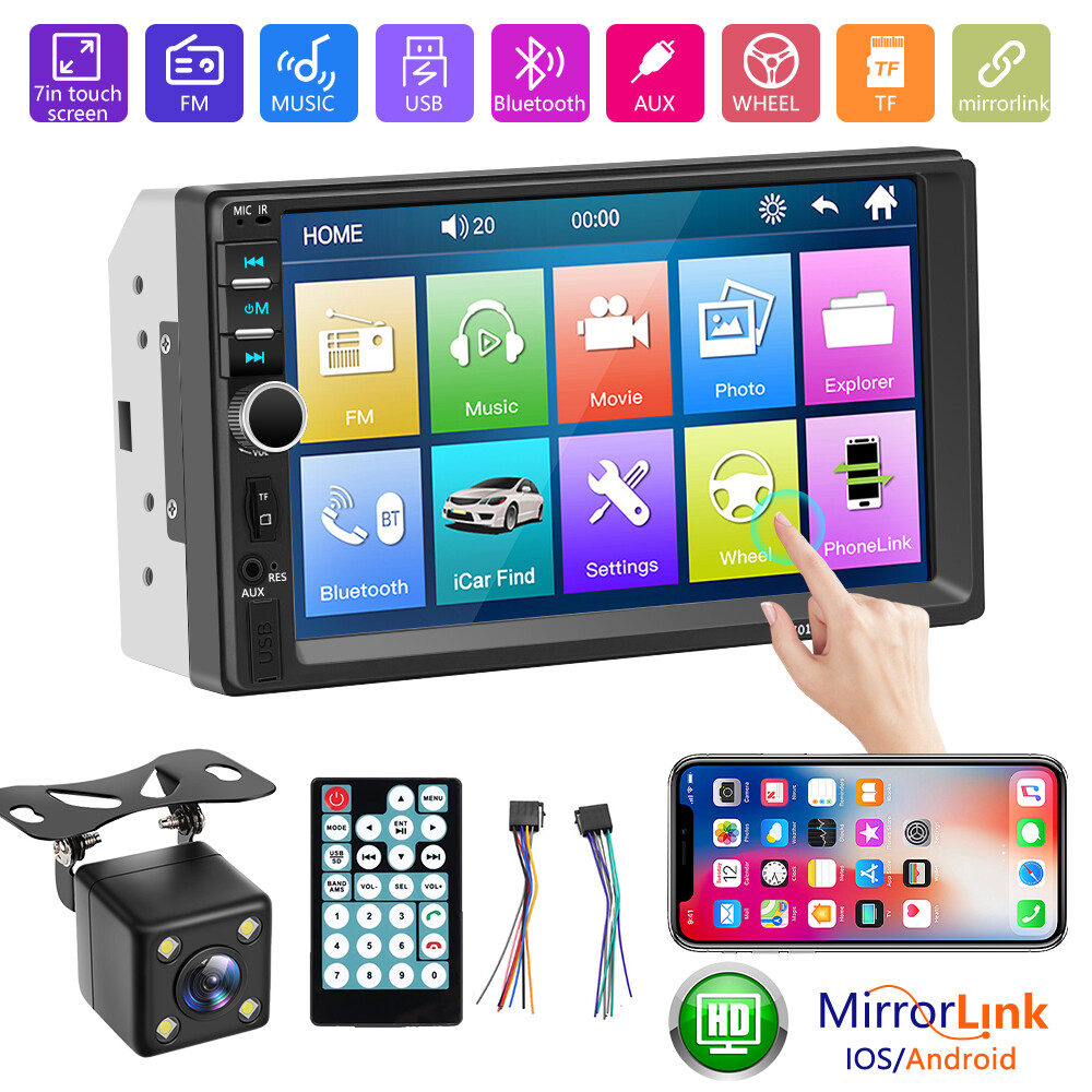 Double 2 Din Car Stereo Radio 7″ Touch Screen Bluetooth Audio + Backup Camera