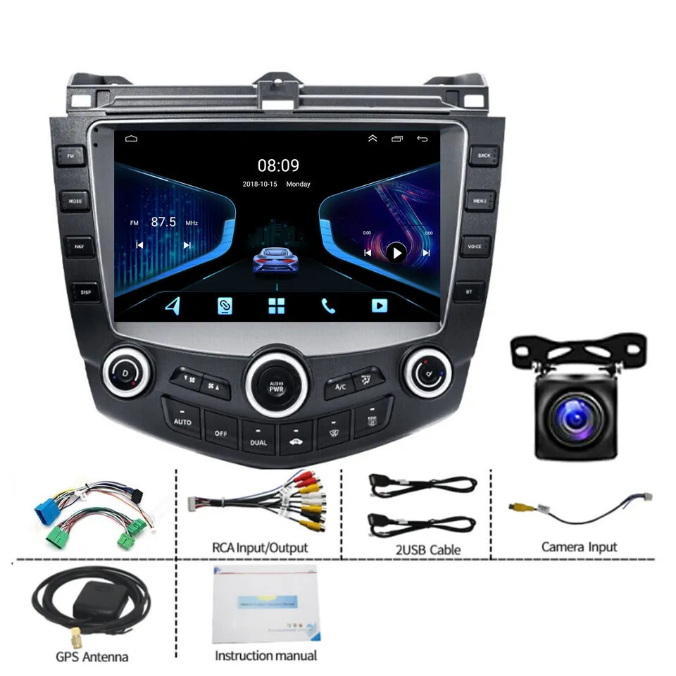 9” Android Carplay Car Stereo Radio GPS Navi 2+32GB For 2003-2007 Honda Accord