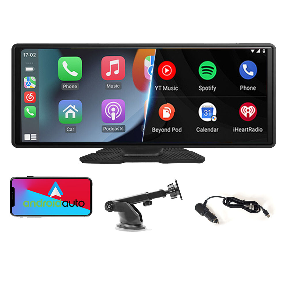 10.26″ Portable Touch Screen Car Stereo GPS USB Bluetooth CarPlay Android Auto