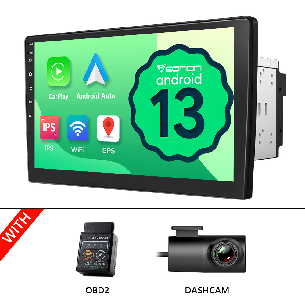 DVR+OBD+Double 2 Din Android 13 10.1″ IPS Touch Screen Car Stereo Radio GPS Navi