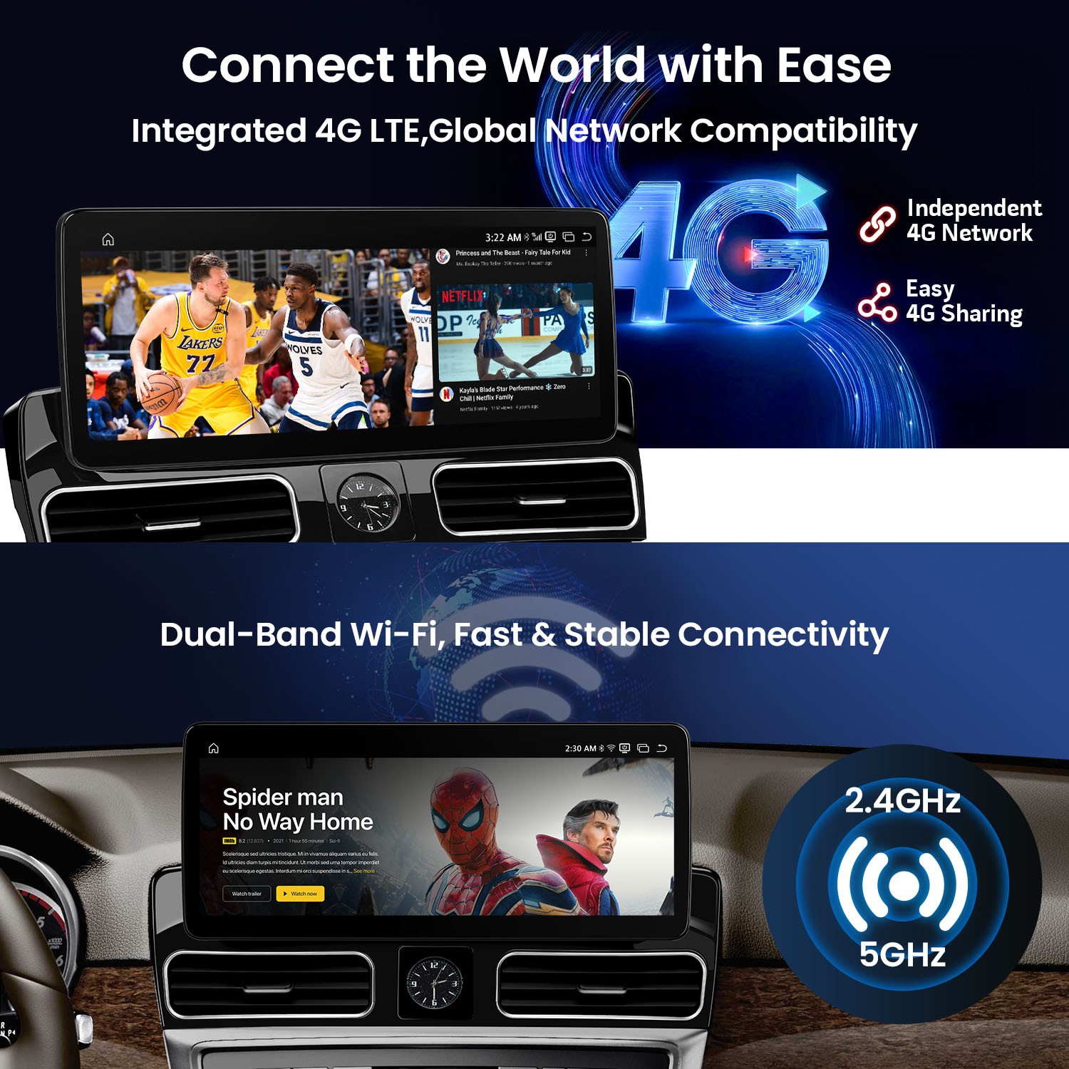 12.3″ Android 14 GPS Navigation for Mercedes ML W166 GL X166 8GB 128GB 2K Screen
