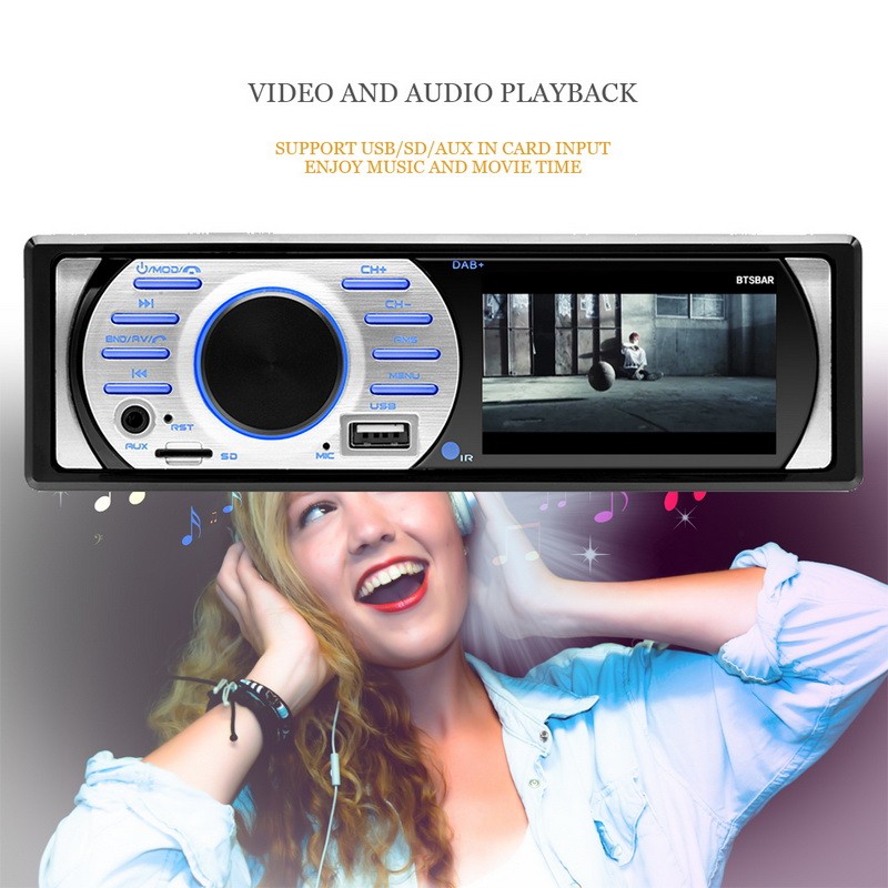 FM Universal TF AUX 4×45W DAB+ 1 Din USB MP5 3 In Bluetooth Car Stereo