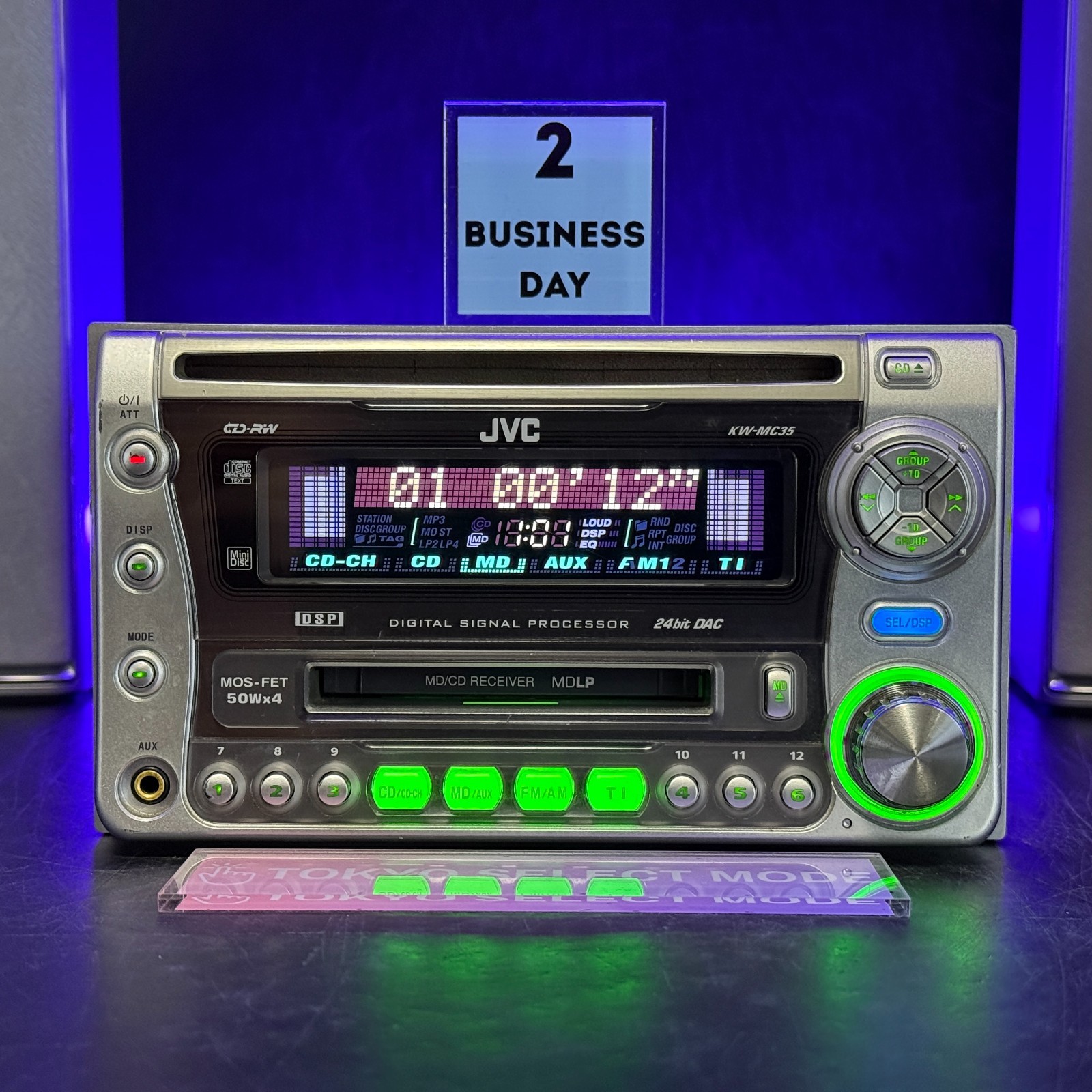 JVC KW-MC35 Car Audio 2DIN CD MD Bluetooth Ready Vintage JDM Tested In Stock