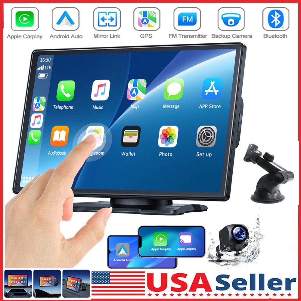 9″ Wireless Apple Carplay Android Auto Car Stereo w/ Backup Camera Touch Screen