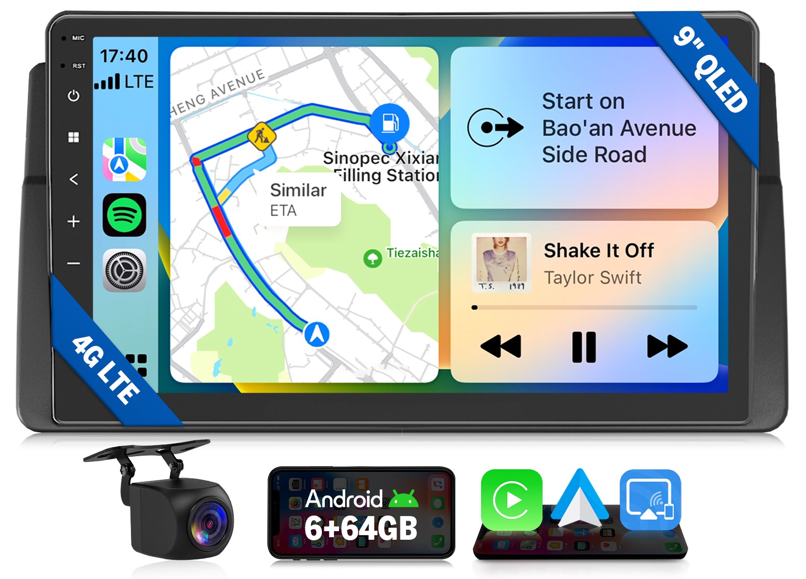 9″ Android 13 Car Stereo for BMW E46 325i 330i M3 Wireless CarPlay 4G LTE 6+64GB