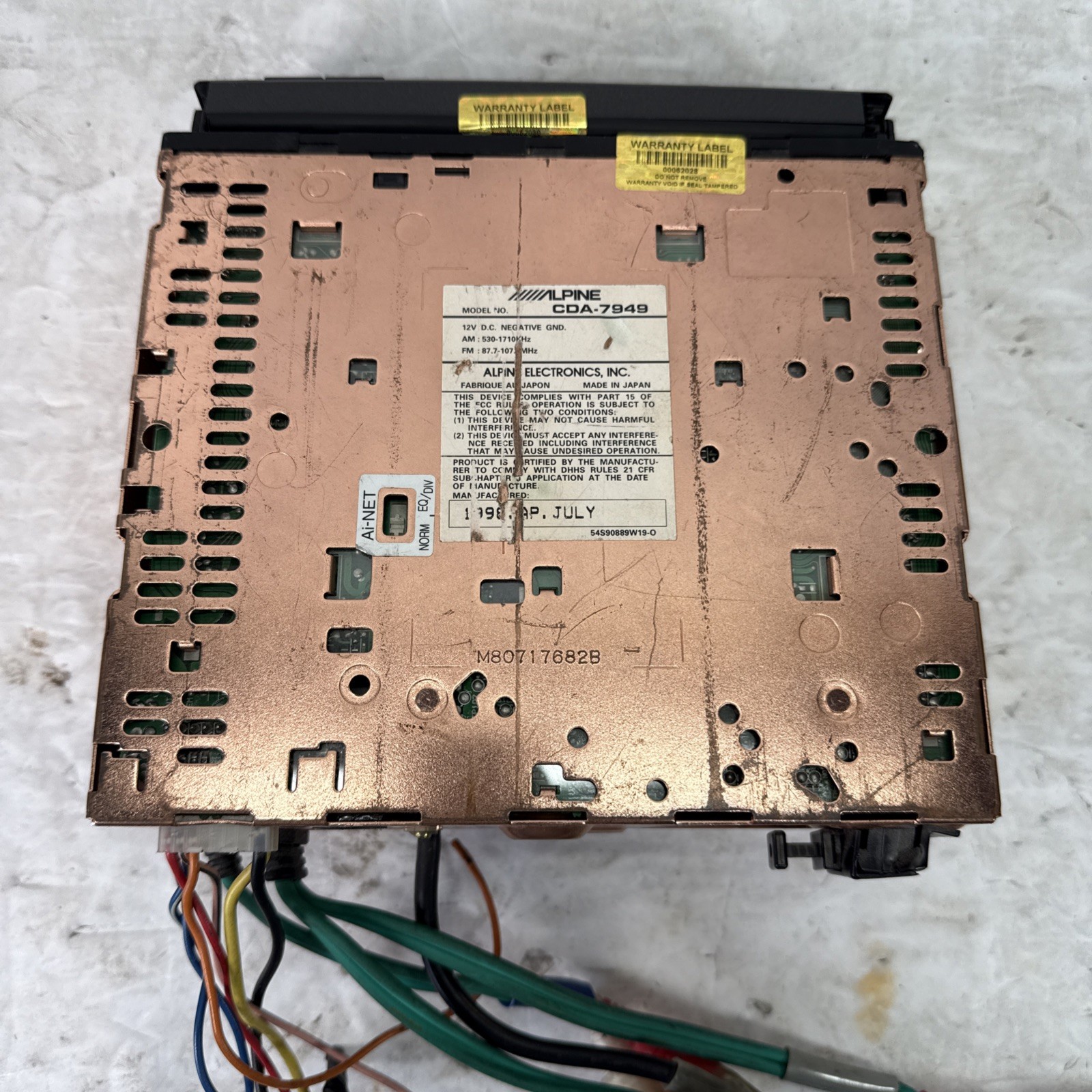 Alpine CDA-7949 Old School Car Stereo CD Player Copper Chasis 4v Preout | TESTED