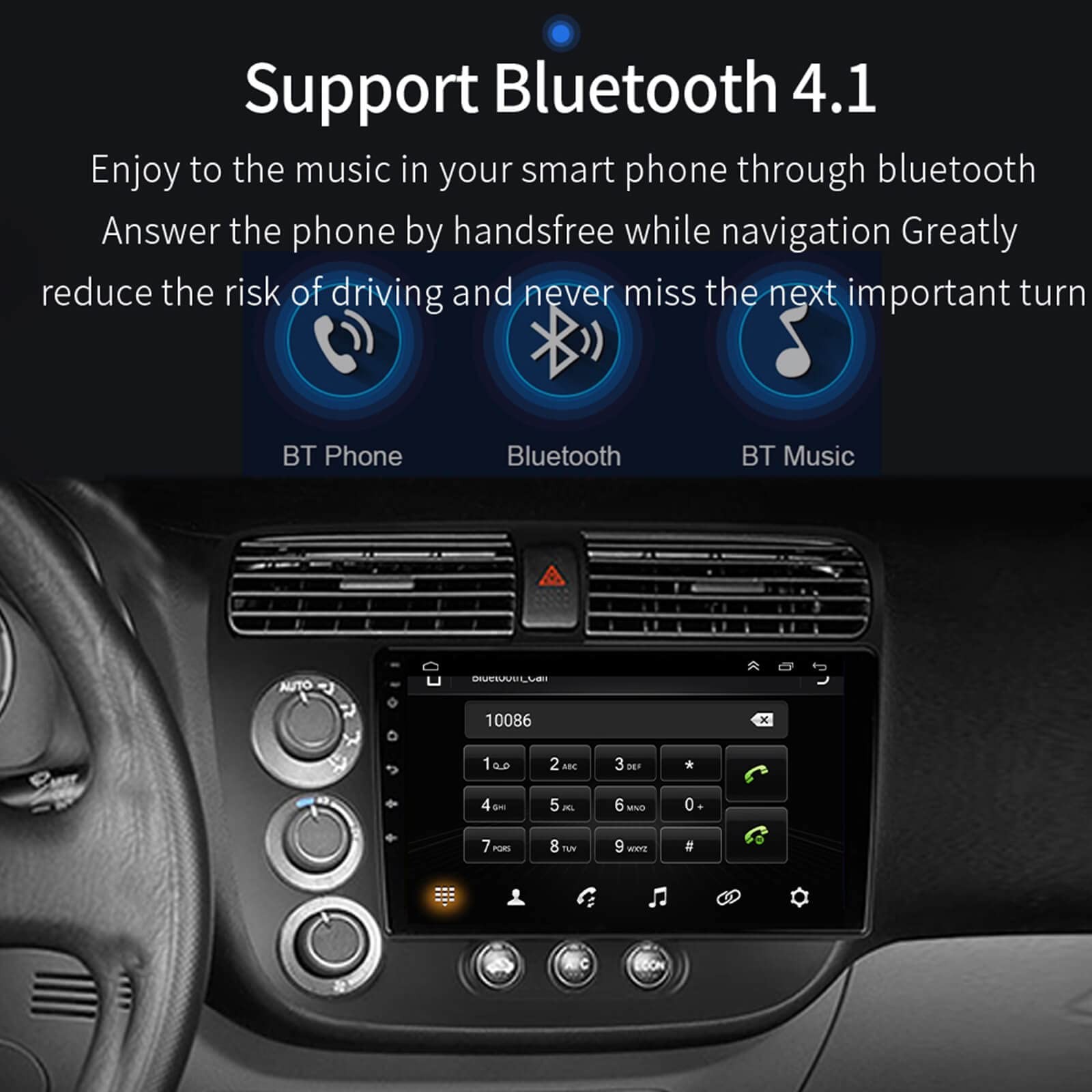 For 2001-2005-Honda-Civic-Radiobuilt-In Carplayandroid Auto 2G Ram 32G Rom