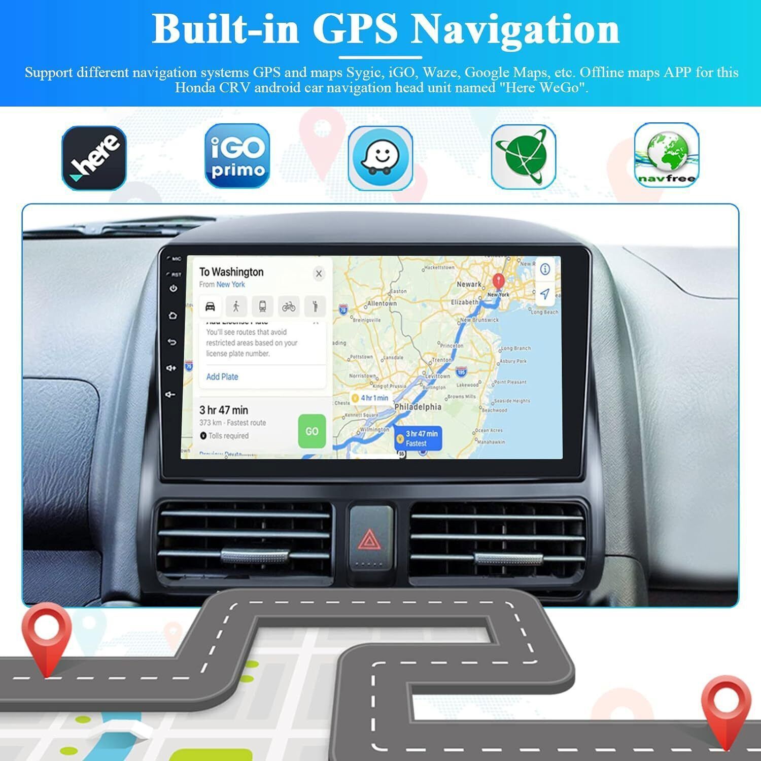 For 2002-2006 Honda CRV Android 15 head unit Apple Carplay 9″ Car Stereo Radio